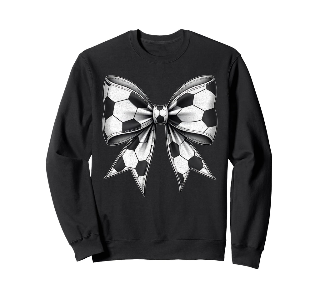 Soccer Ball Bow Mono Football Sweatshirt - Casual Everyday Wear Unisex