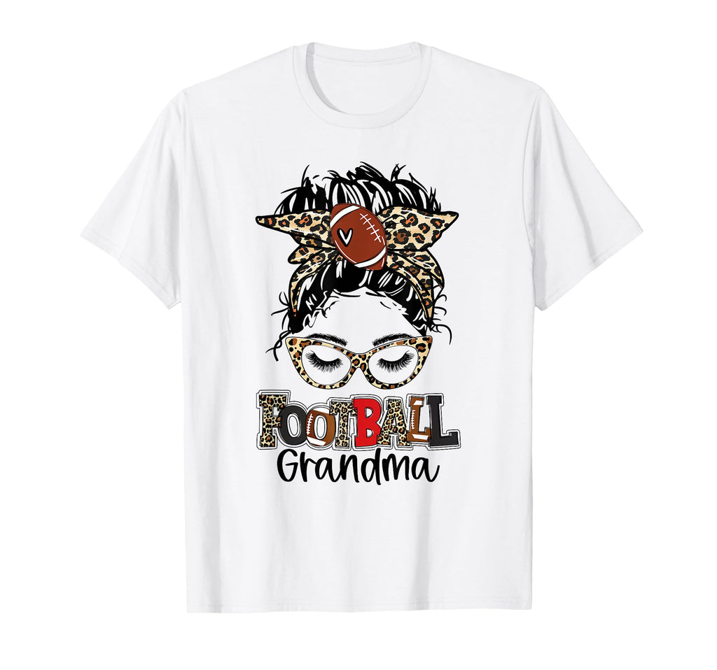 Leopard Messy Bun Grandma Life T-Shirt - Novelty Apparel Men Women