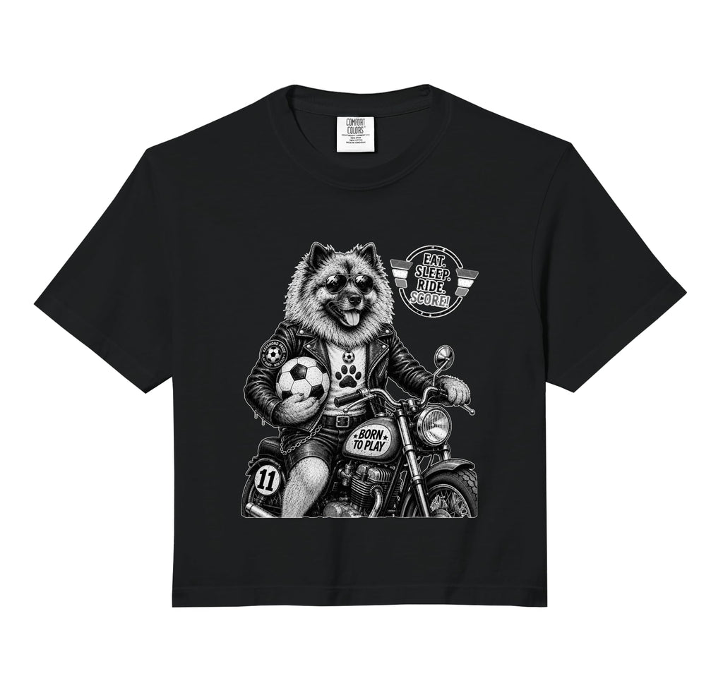 Keeshond Motorbike Love Footbal Soccer Hoodie - Trendy Graphic Unisex