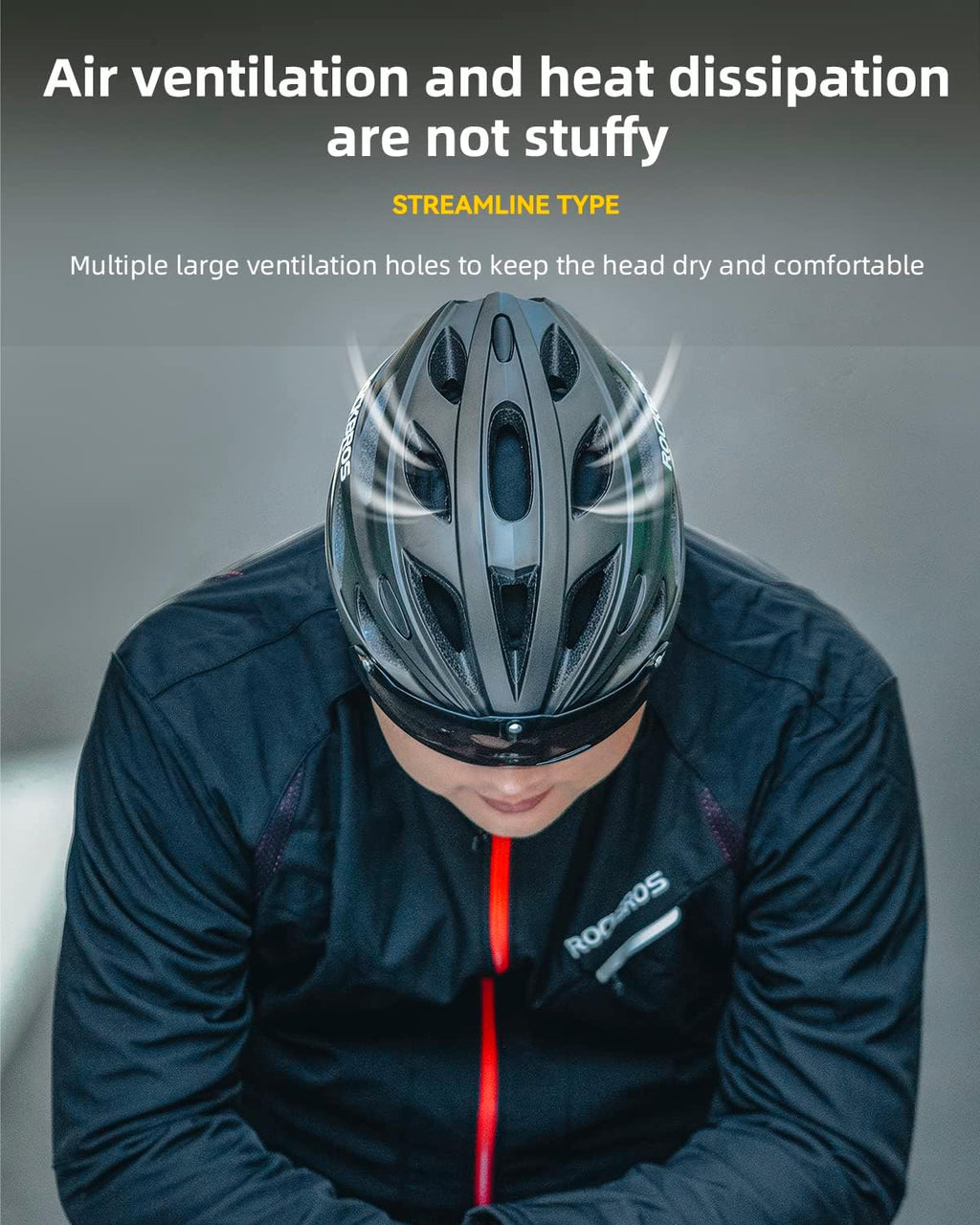 ROCKBROS Lightweight Cycling Helmet with Removable Goggles  Sun Visor