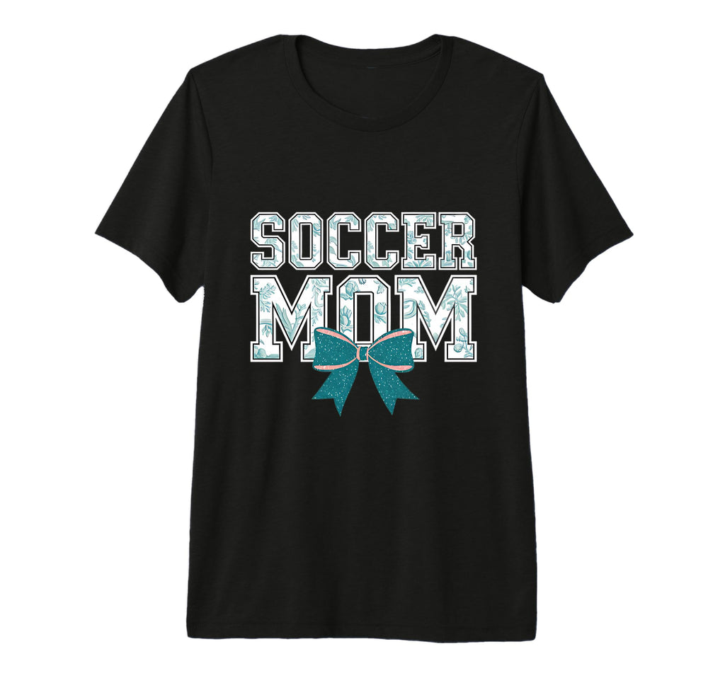 Soccer Mom Coquette Bow Mothers Day Tri T-Shirt - Trendy Graphic Unisex