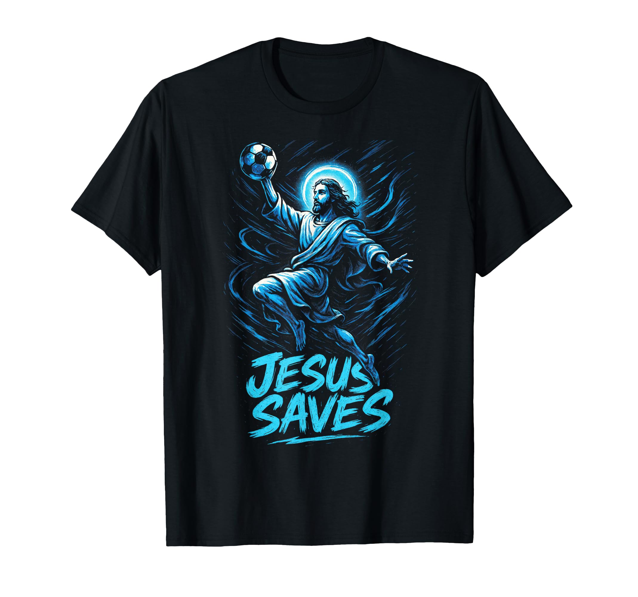 Jesus Saves Soccer Christian Goalkeeper T-Shirt - Custom Art Print Unisex