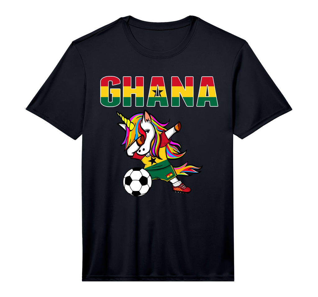 Dabbing Unicorn Ghana Soccer Fans T-Shirt - Minimalist Print Men Women