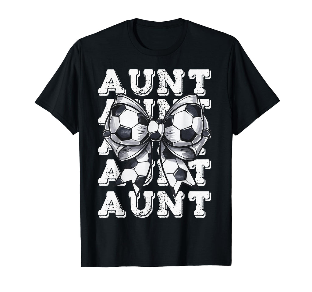 Coquette Soccer Aunt Matching Family Bow T-Shirt - Custom Art Print Unisex