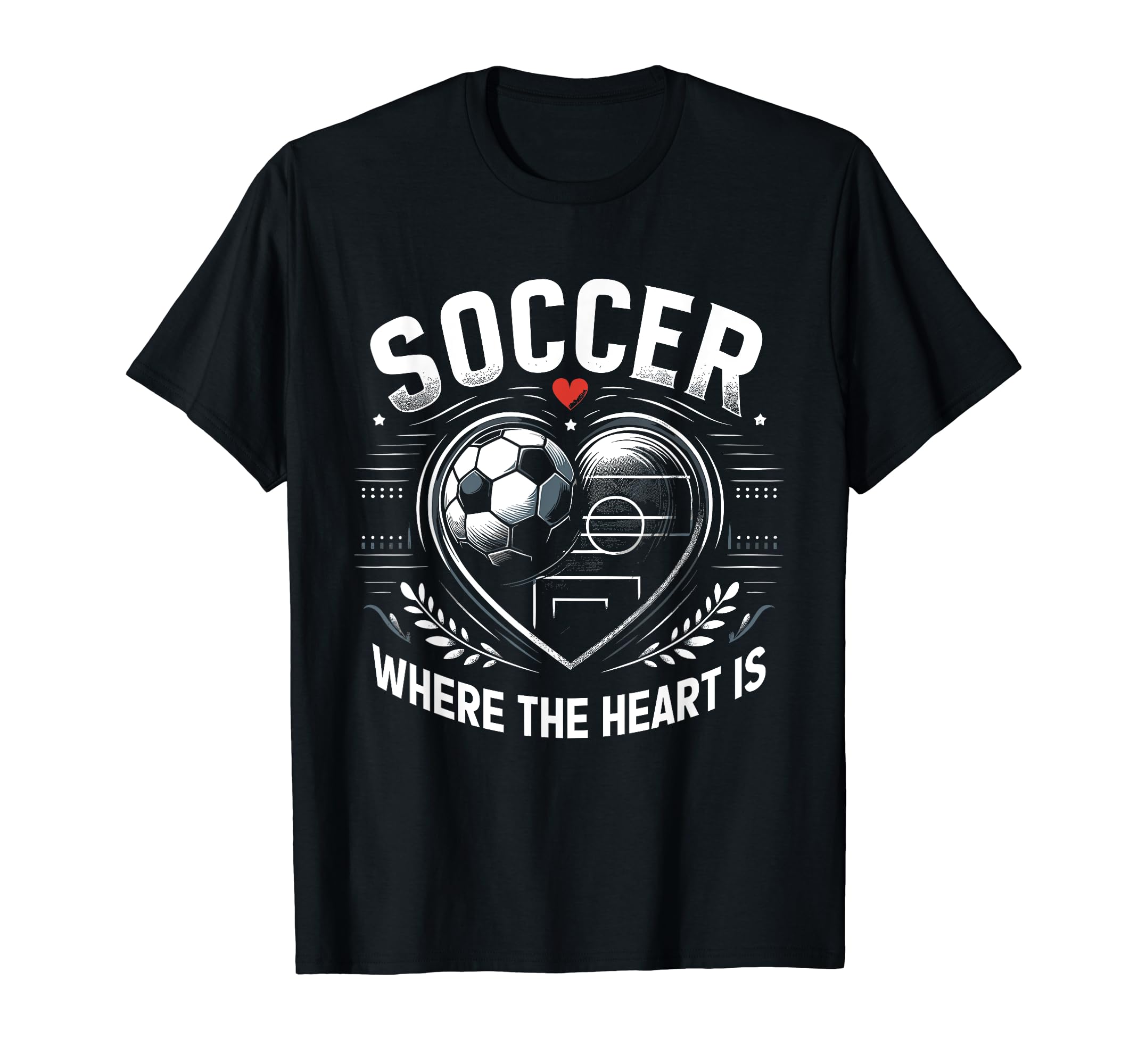 Soccer Where Heart Is Soccer Goal T-Shirt - Novelty Apparel Men Women