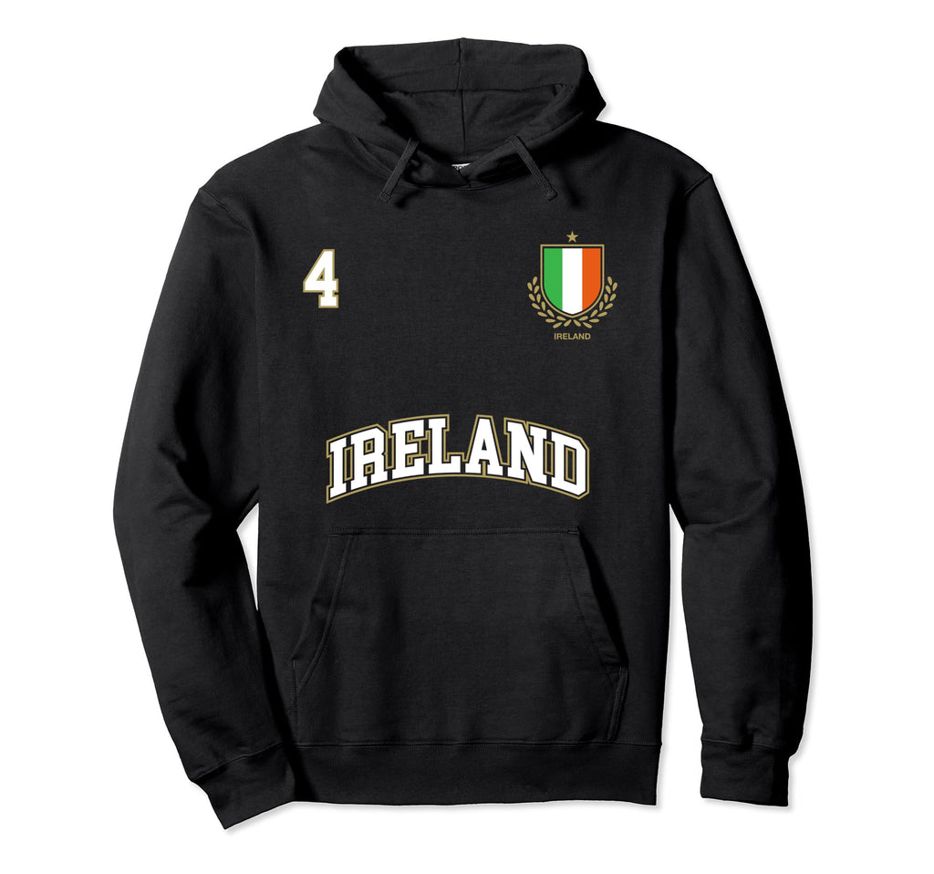 Ireland Number 4 Soccer Team Sports Hoodie - Custom Art Print for Adults
