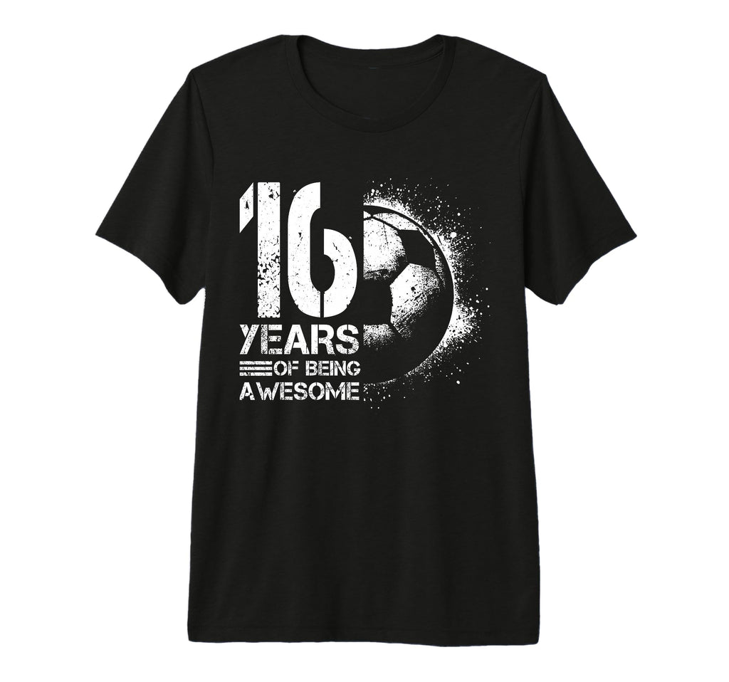 16Th Birthday Soccer Player Football 16 T-Shirt - Graphic Print Unisex