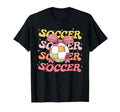 Groovy Soccer Coquette Bow Soccer Lover Mom T-Shirt - Graphic Print Unisex