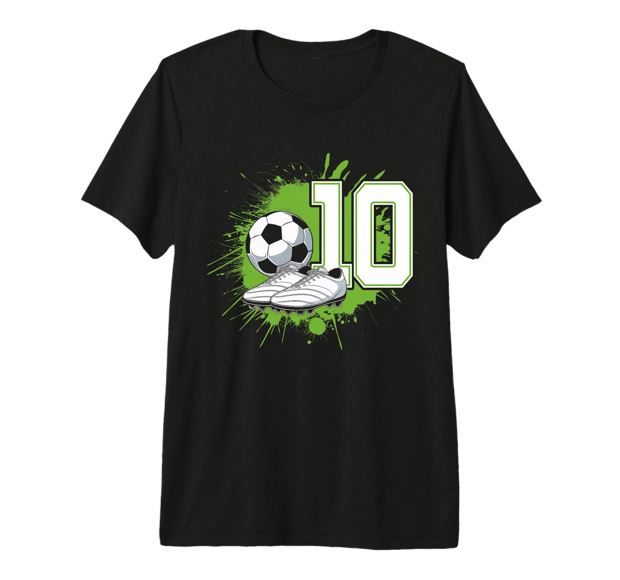 10 Soccer Birthday Gift Soccer Fan T-Shirt - Custom Art Print Men Women