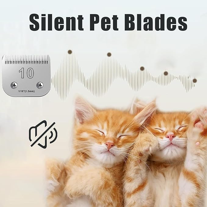 3PCS 10 Blades Dog Grooming Blades Compatible with Andis,Oster A5,Wahl km10 Dog Clippers,Size-#10, 1/16-Inch Cut Length (3pcs #10 (1.5mm))