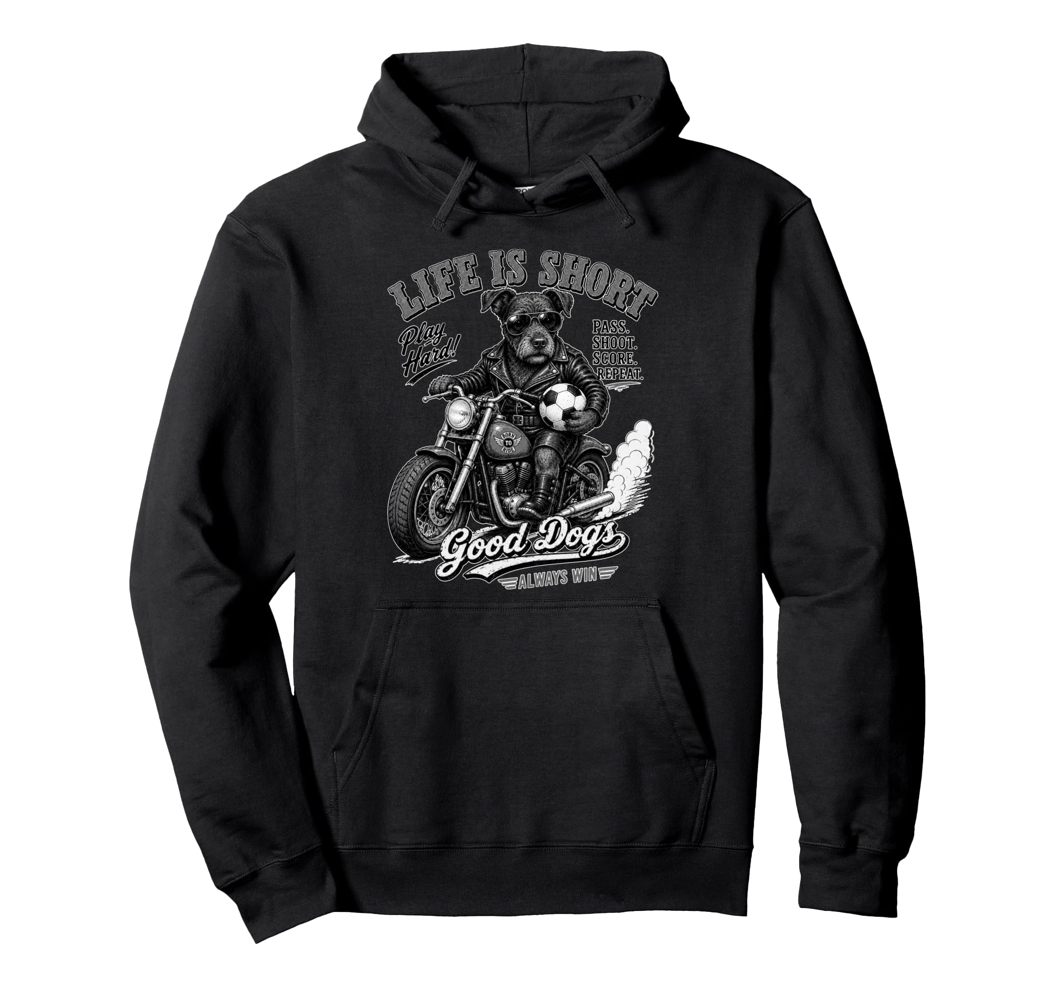 Patterdale Terrier Ride Motorbike Hoodie - Casual Everyday Wear Unisex