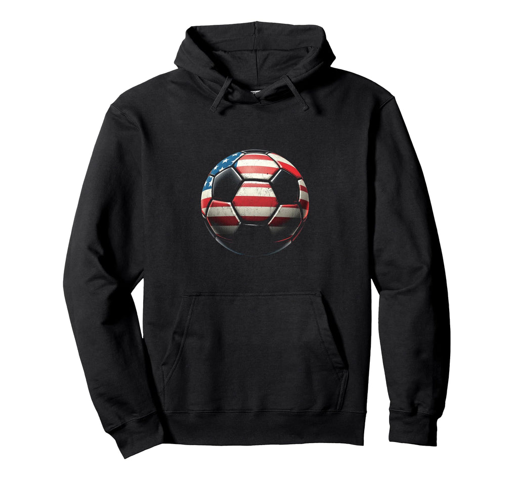 American Flag Soccer Ball Hoodie - Aesthetic Graphic Men Women