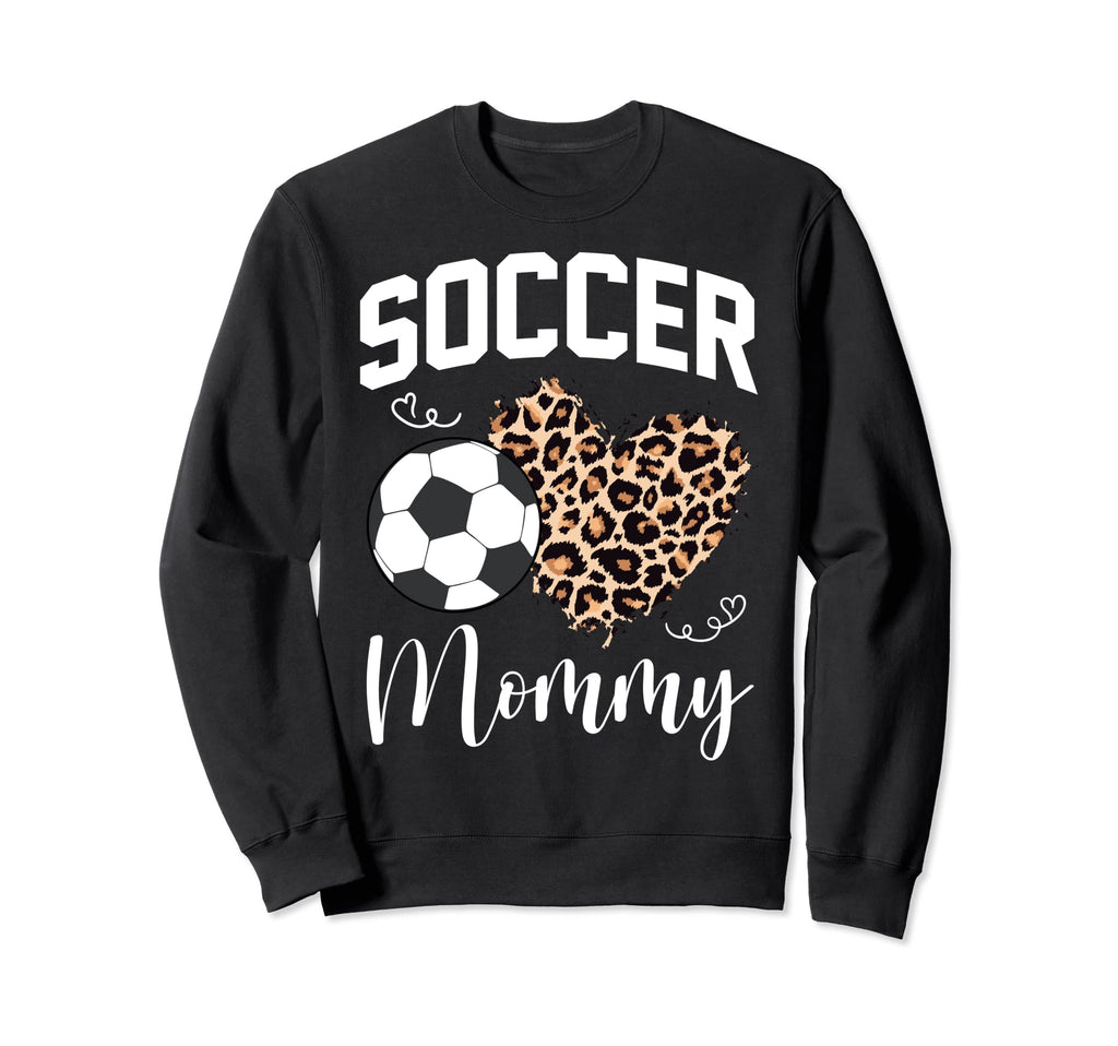 Soccer Mommy Heart Leopard Mom Sweatshirt - Trendy Graphic Men Women