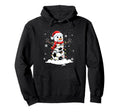 Santa Hat Snowman Funny Soccer Lover Hoodie - Streetwear Style Unisex