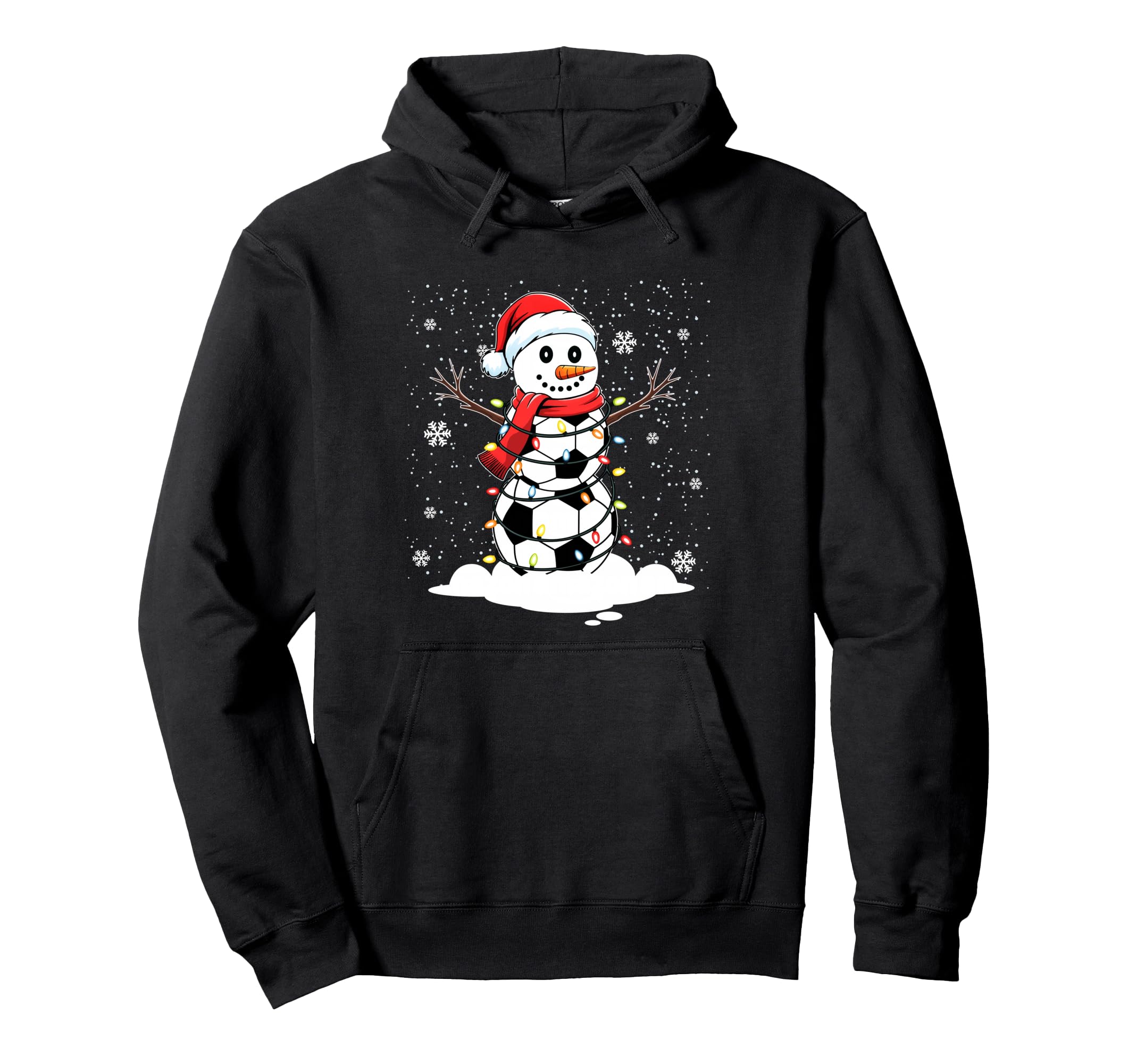 Santa Hat Snowman Funny Soccer Lover Hoodie - Streetwear Style Unisex