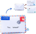 Hong Kong Airmail Soft Plush Nose-Work Squeaky Dog Toy - Durable & Cute 2-in-1 Envelope & Letter for Interactive Play, Extendable Cloth to Hide Food for Puzzle Fun, Small Medium Dogs
