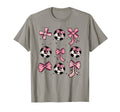 Soccer Ball Coquette Bow Game Day T-Shirt - Trendy Graphic for Adults