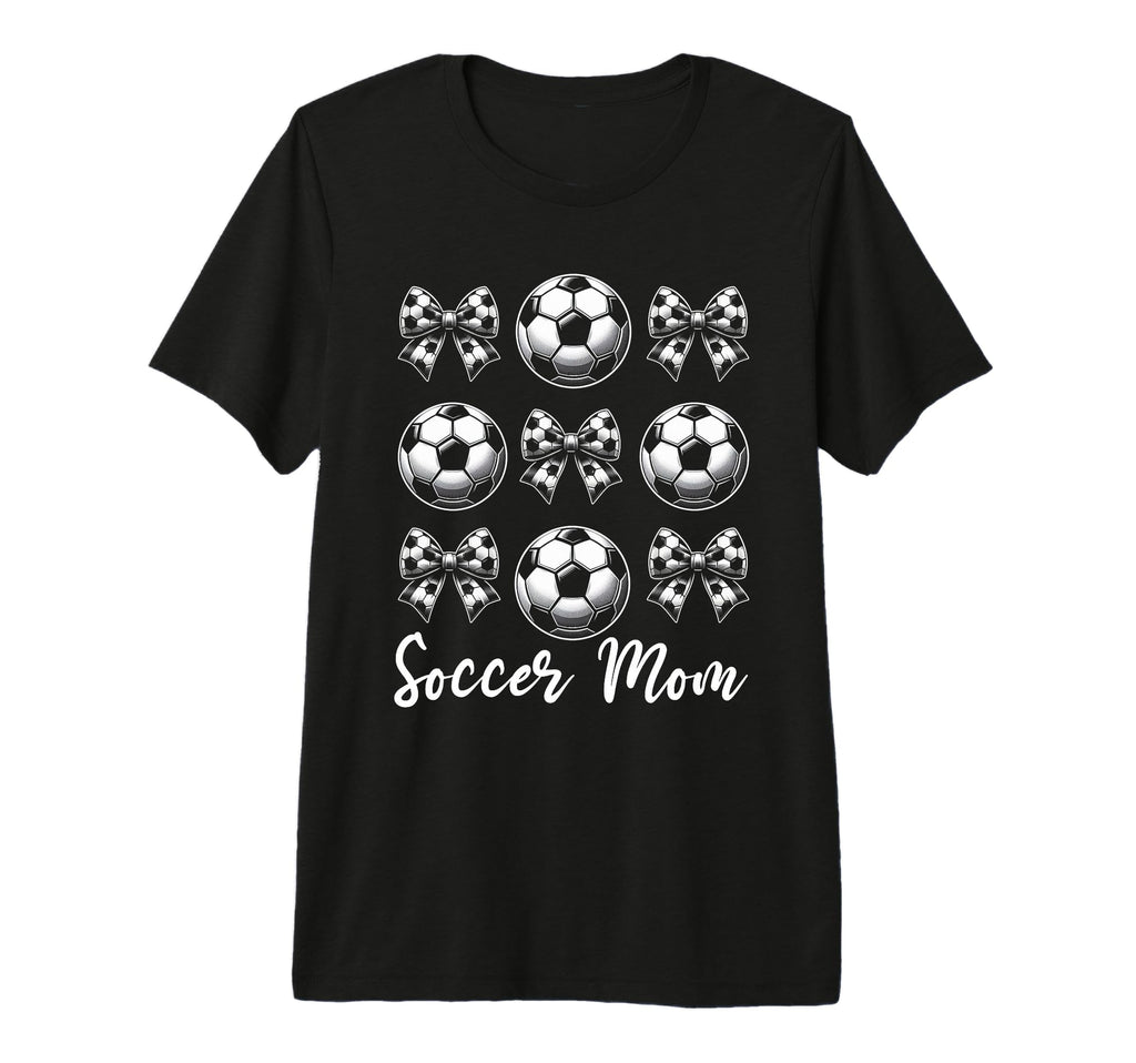 Soccer Mom Bow Soccer Mama Football Season T-Shirt - Graphic Print Unisex
