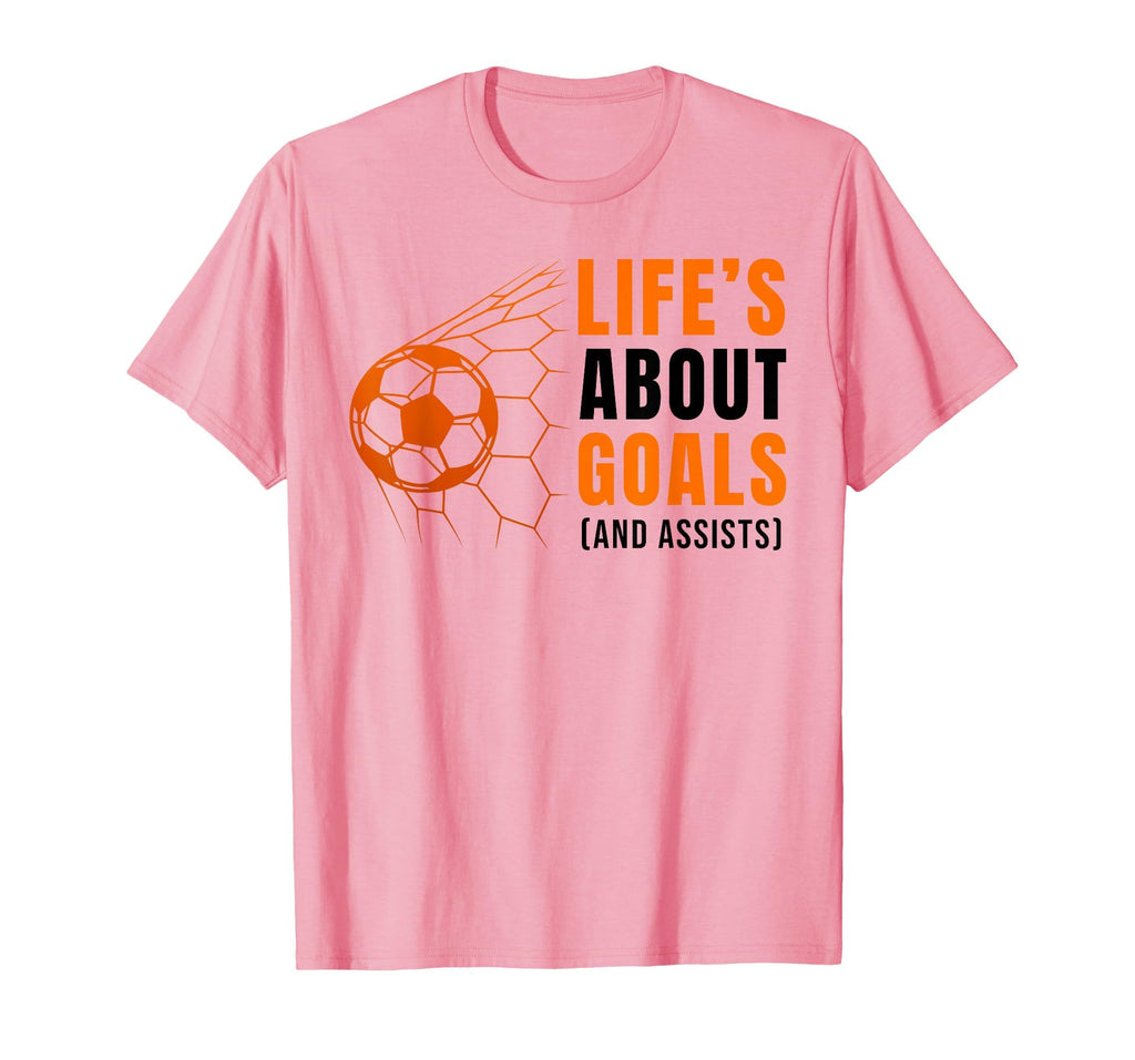Lifes About Goals Soccer T-Shirt - Casual Everyday Wear for Adults