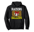 Raising Ballers Soccer Red Bow Ball Hoodie - Fun Novelty Design Men Women