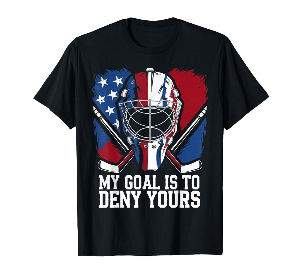 Goalie My Goal Is To Deny Yours Ice T-Shirt - Minimalist Print for Adults