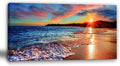 Yxbhhym-Beach Wall Art Pictures for Living Room Ocean Canvas Wall Art Decor Bedroom Sunset Painting Coastal Artwork for Wall Seascape Print Sea Poster Modern Landscape Office Art Home Decorations