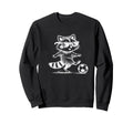 Raccoon Soccer Player Sunglasses Sweatshirt - Novelty Apparel for Adults