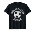 Sanilac County Soccer Distressed 90S T-Shirt - Minimalist Print for Adults