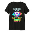 Niece Birthday Soccer Ball Colorful Tri T-Shirt - Graphic Print for Adults