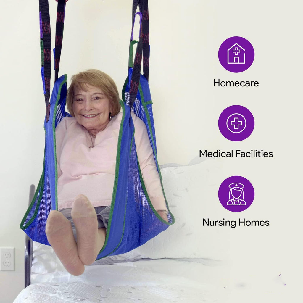 Electric Lift - Safe and Easy Full Body Patient Transfer Lifter for Home Use and Facilities - Floor, Low Bed and Chair Lifting, 500 Pound Weight Capacity, 6 Point Spreader Bar
