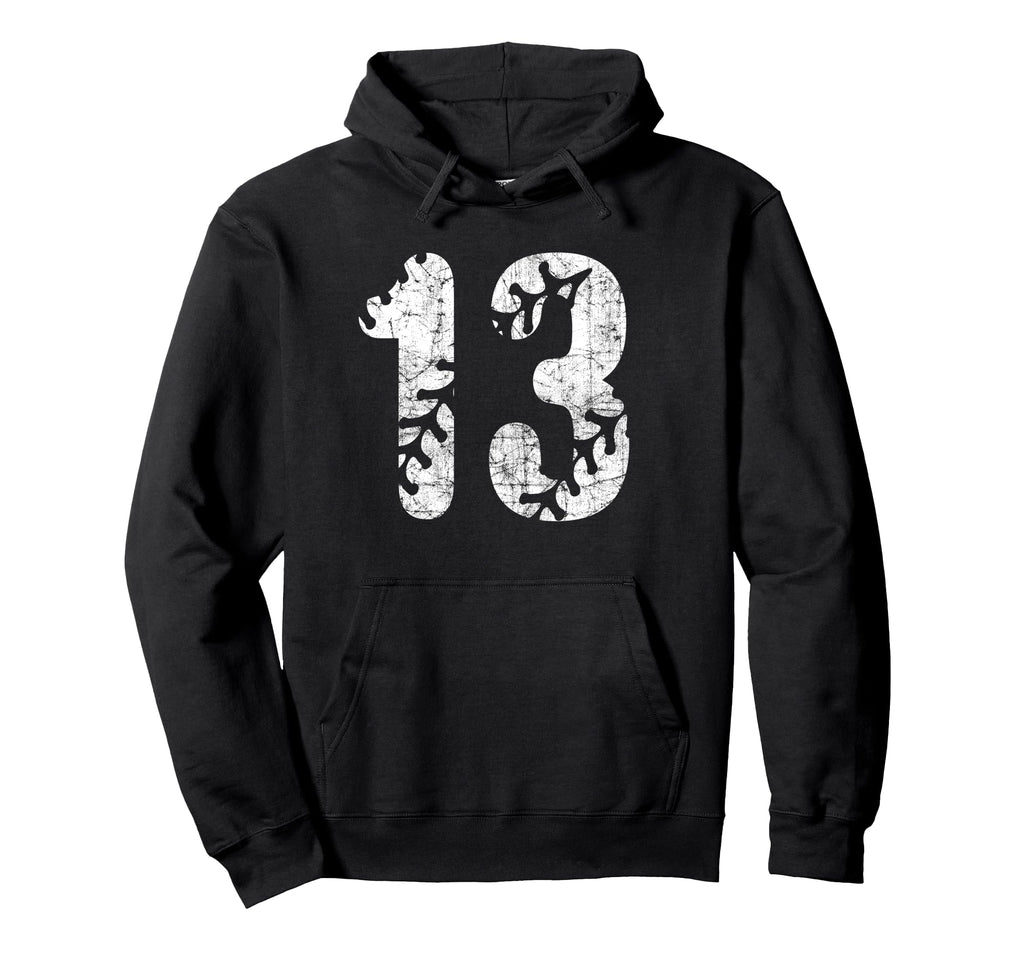Baseball Softball Mom 13 Number 13 Hoodie - Fun Novelty Design for Adults