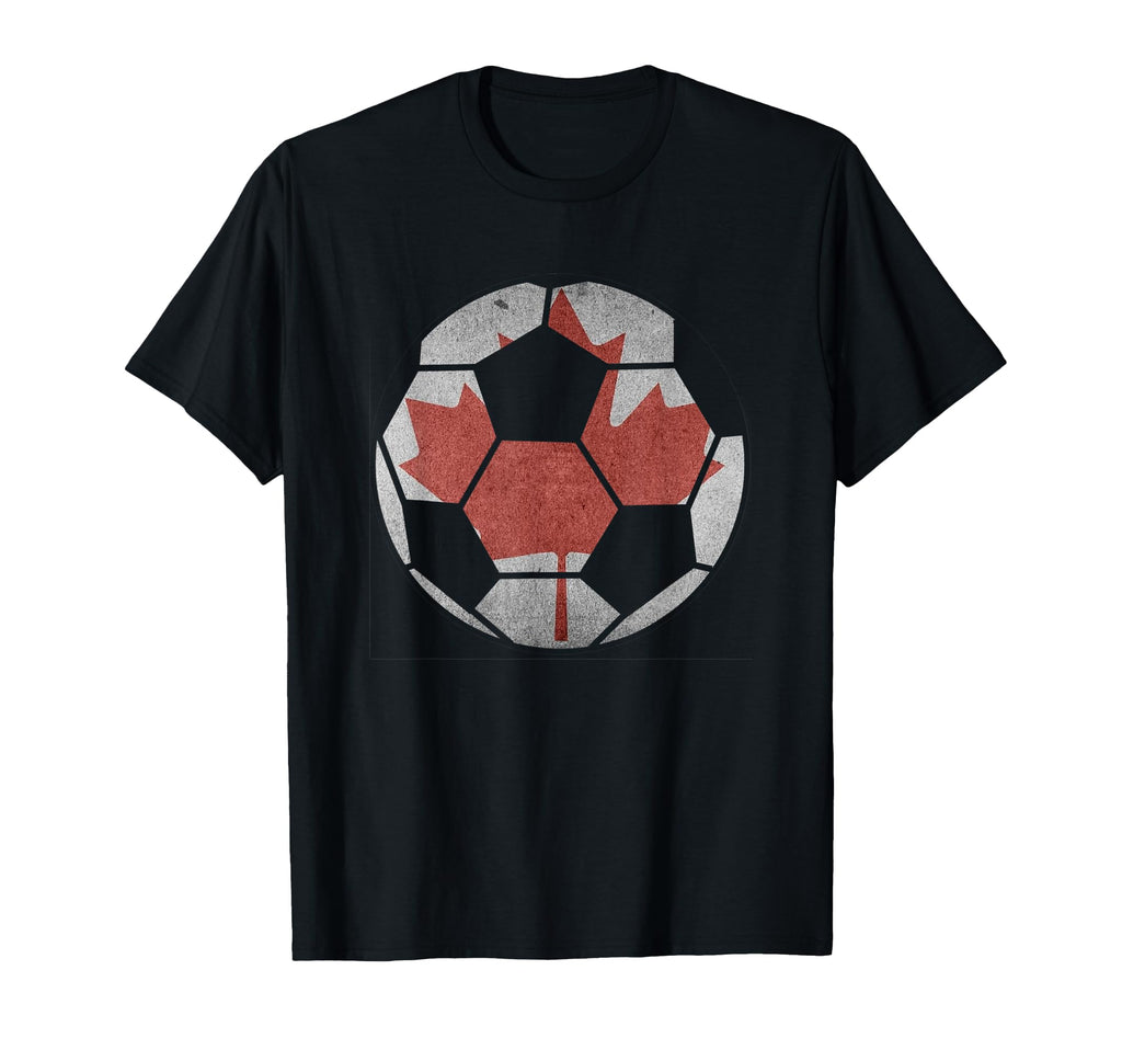 Canada Flag Soccer Ball Canadian Football T-Shirt - Trendy Graphic Unisex