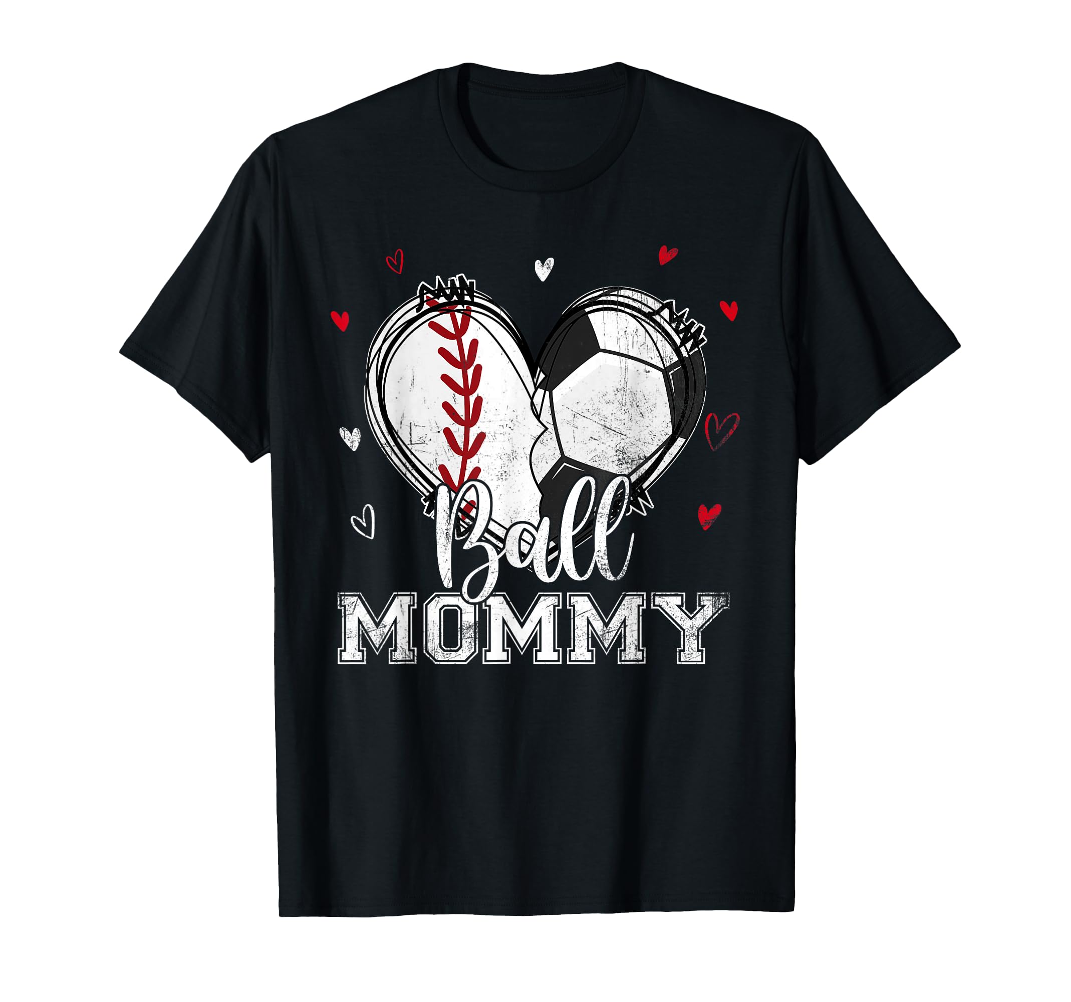 Ball Mommy Baseball Soccer Heart Nana T-Shirt - Aesthetic Graphic Unisex