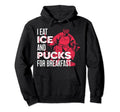 Ice Hockey Goalie Goalkeeper I Eat Ice Hoodie - Graphic Print for Adults