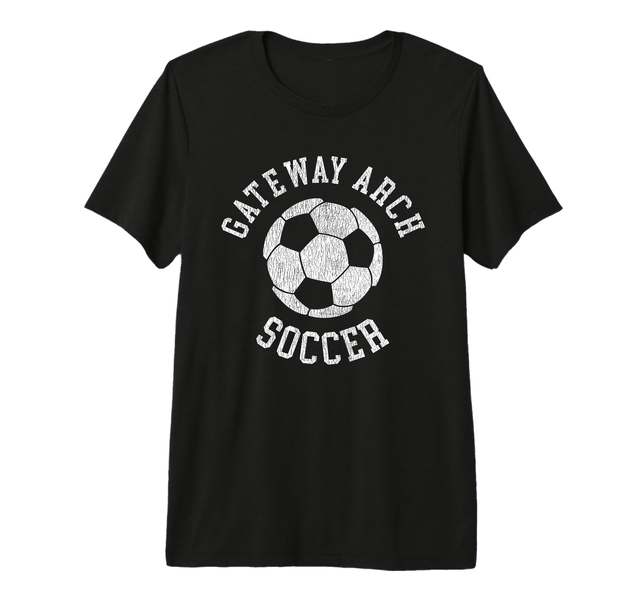 Gateway Arch Soccer Distressed 90S Tri T-Shirt - Unique Graphic Men Women