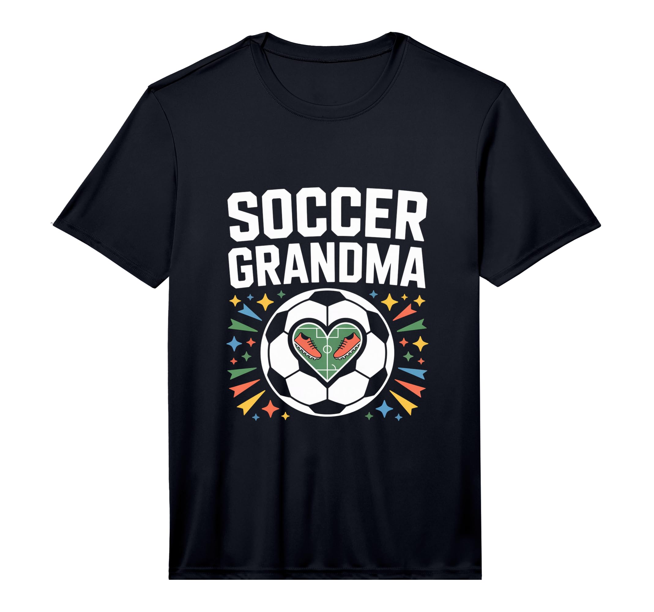 Mens Soccer Grandma Heart Field Cleats T-Shirt - Unique Graphic Unisex