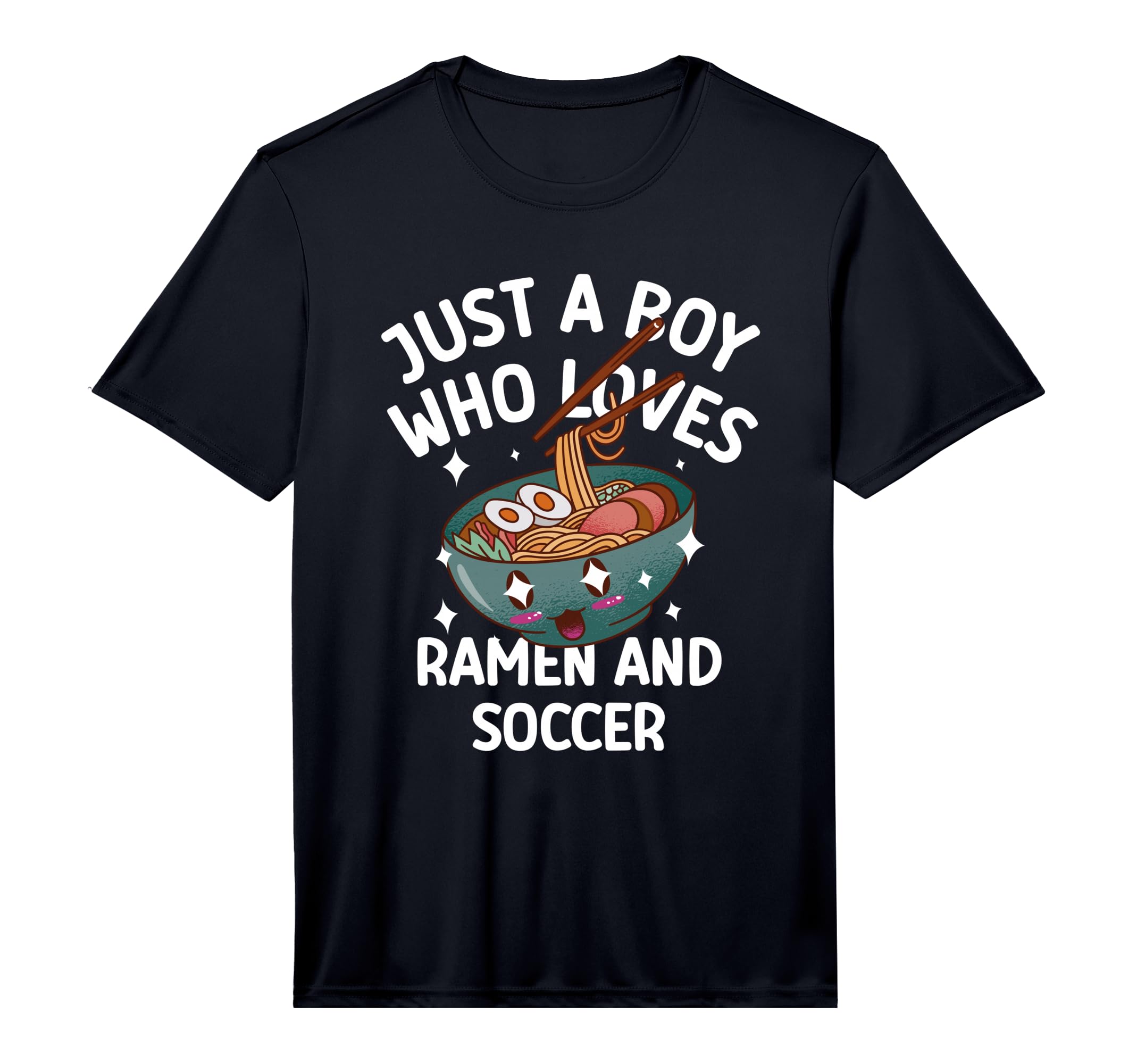 Just Who Loves Ramen Soccer Funny T-Shirt - Fun Novelty Design Men Women