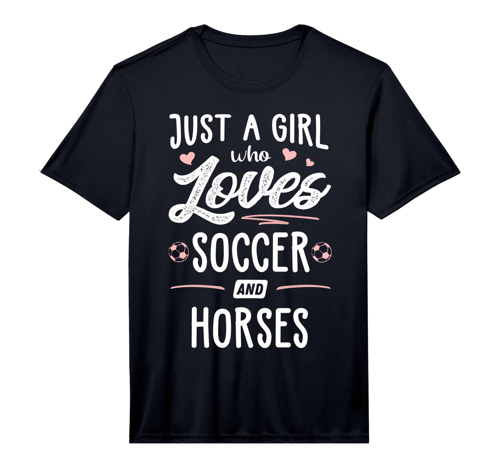 Just Who Loves Soccer And Horses Gift T-Shirt - Minimalist Print Men Women