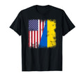 Half Ukrainian Flag Ukraine Usa Gift T-Shirt - Minimalist Print Unisex