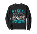 Funny Goalkeeper Ice Hockey Player Sweatshirt - Minimalist Print Men Women