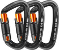 Climbing Carabiner Clips 25kN Auto Locking Carabiner, Professional Heavy Duty Large Locking Carabiner Clips for Rock/Ice Climbing Rappelling Rescue Swing etc, D Shaped, Large Size