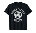 Brown County Soccer Distressed 90S T-Shirt - Minimalist Print Unisex
