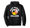 Busy Raising Ballers Funny Baseball Hoodie - Trendy Graphic for Adults