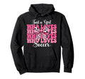 Just Who Loves Soccer Coquette Bow Hoodie - Casual Everyday Wear Unisex