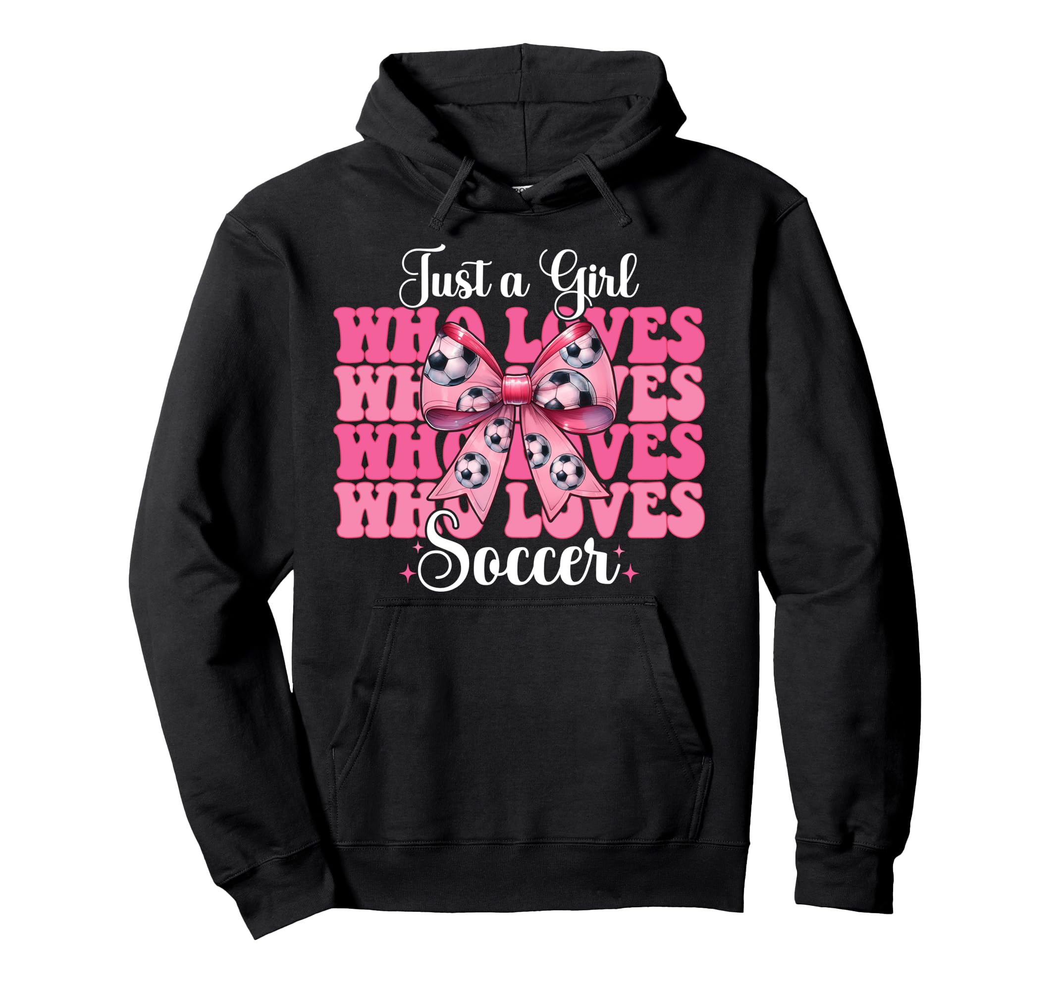 Just Who Loves Soccer Coquette Bow Hoodie - Casual Everyday Wear Unisex
