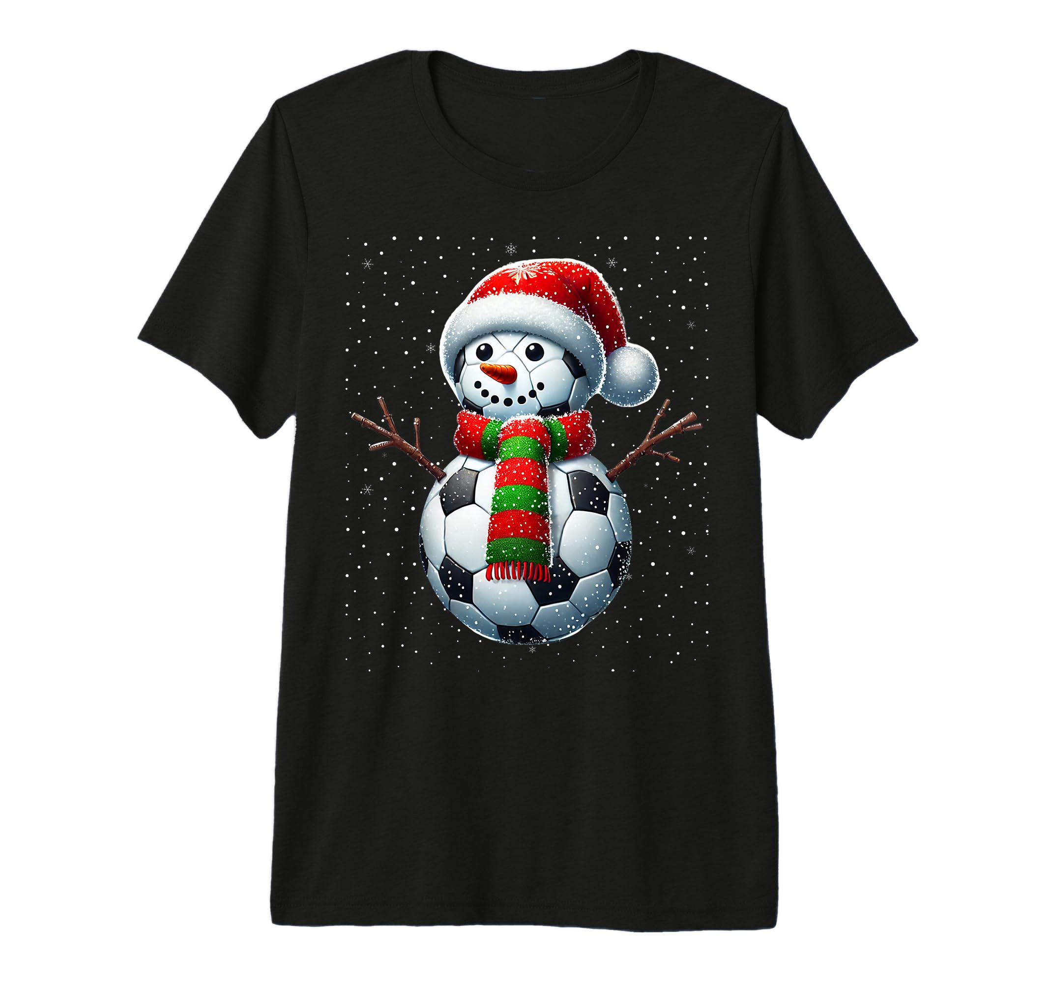 Funny Soccer Snowman Soccer Player T-Shirt - Novelty Apparel for Adults