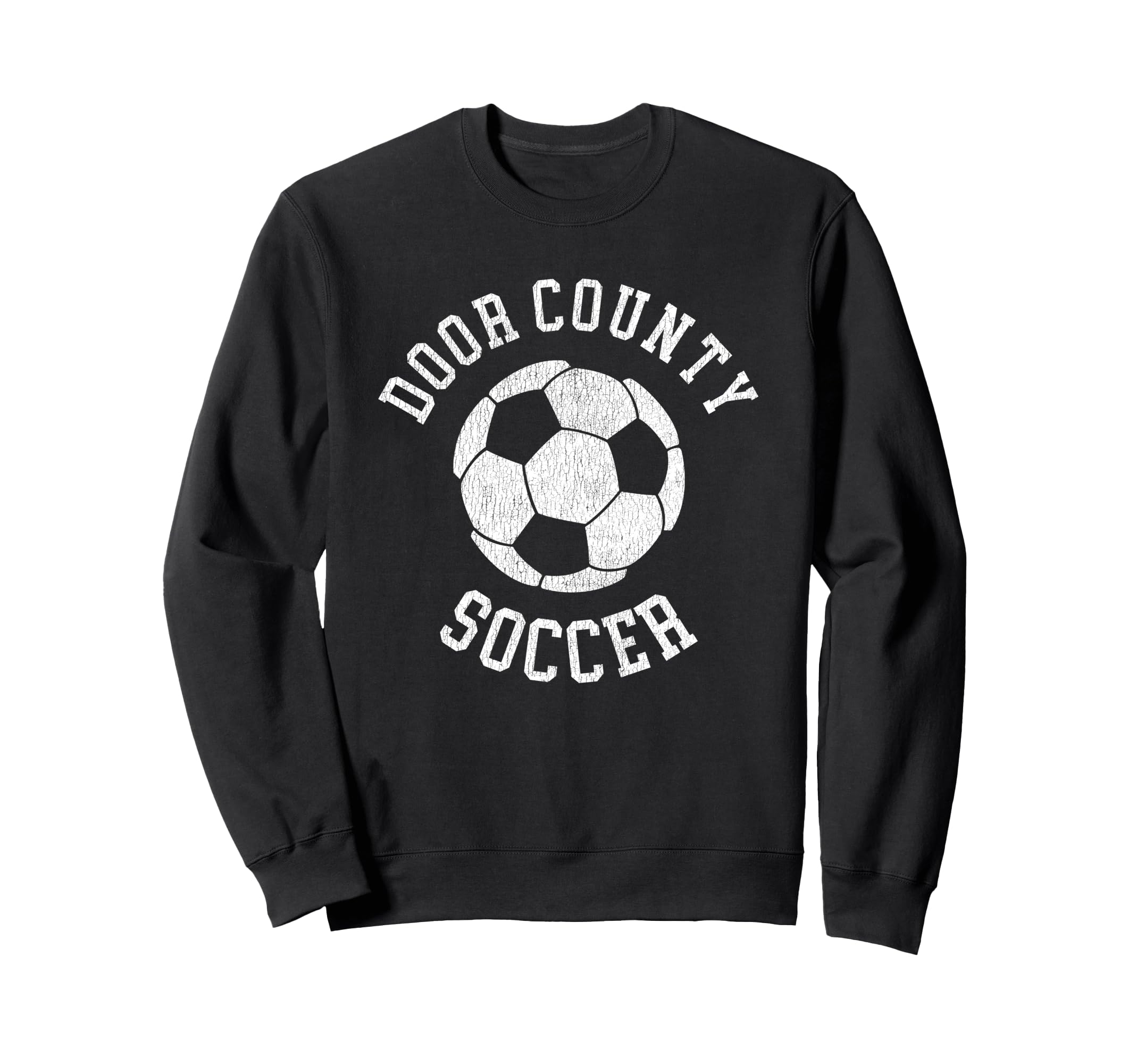 Door County Soccer Distressed Sweatshirt - Casual Everyday Wear for Adults