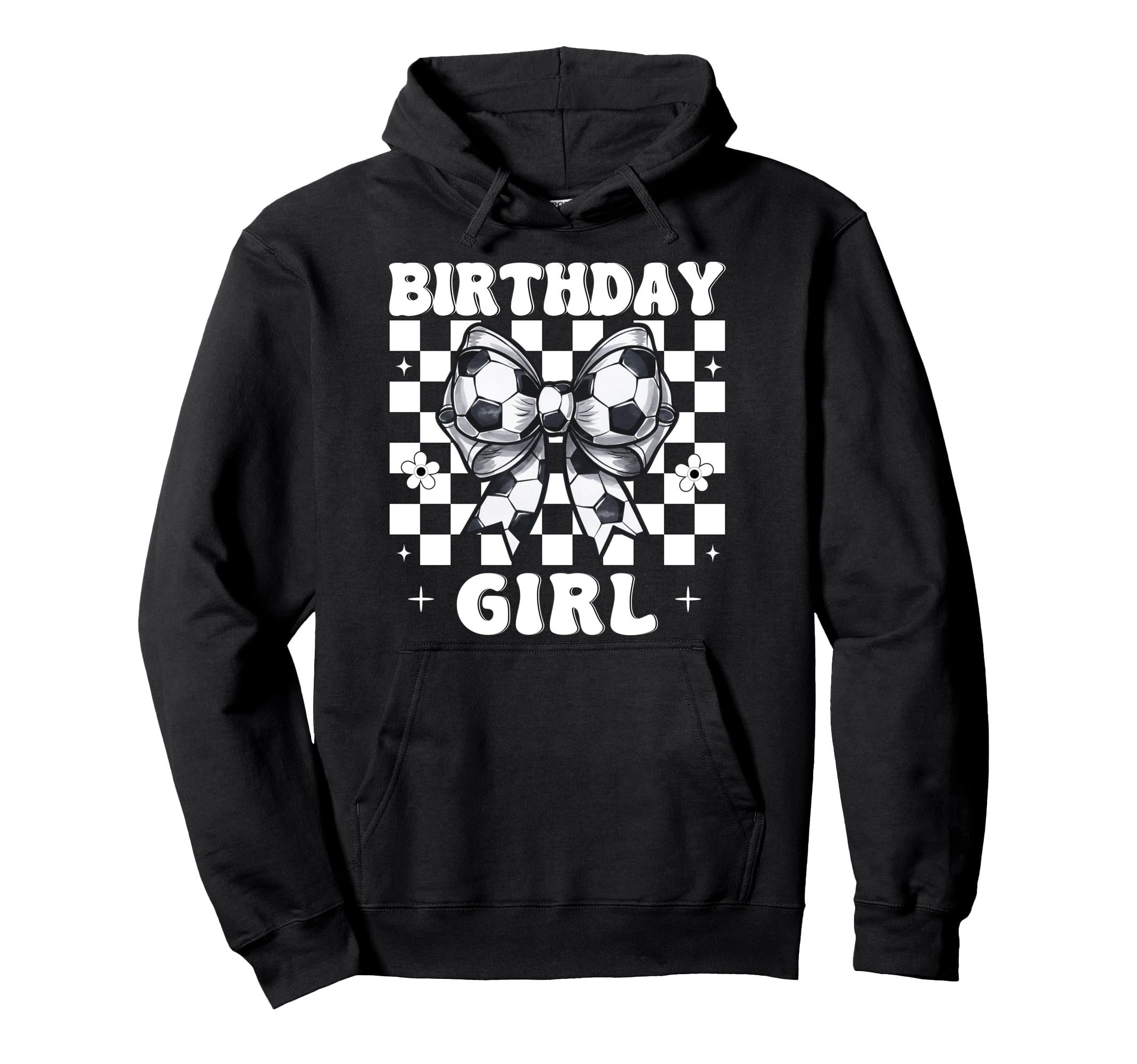 Birthday Soccer Coquette Bow Hoodie - Minimalist Print for Adults