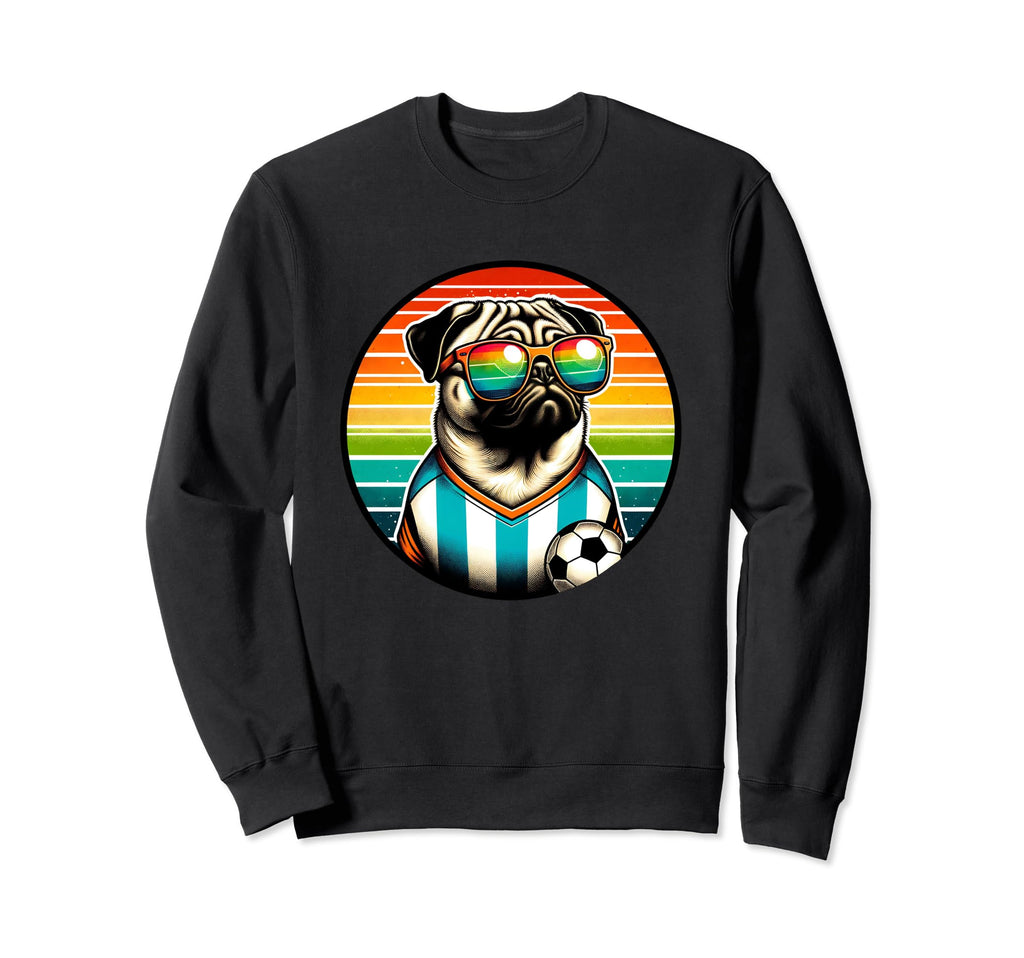 Pug Dog Soccer Fan Champion Sweatshirt - Fun Novelty Design Unisex