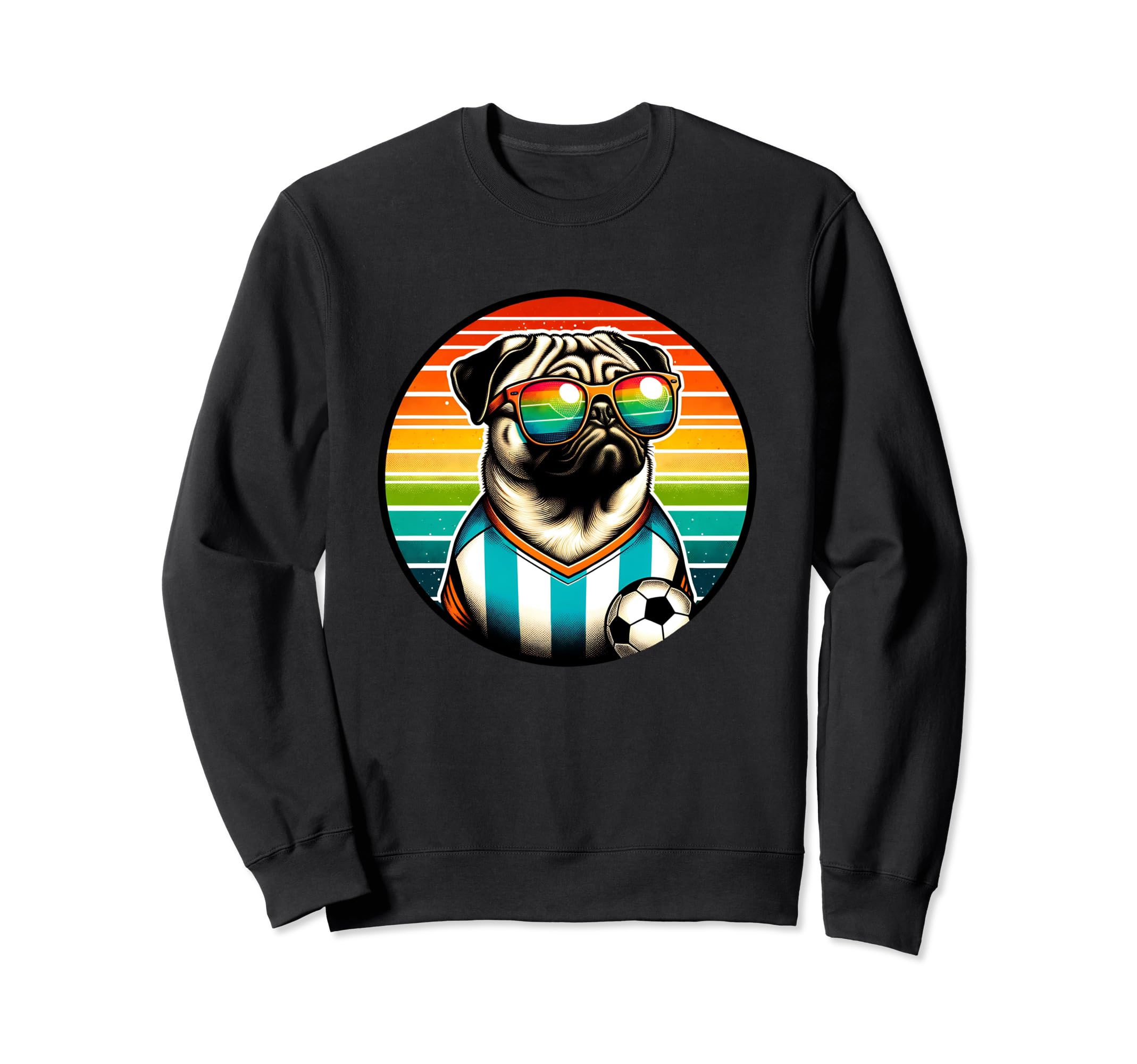 Pug Dog Soccer Fan Champion Sweatshirt - Fun Novelty Design Unisex